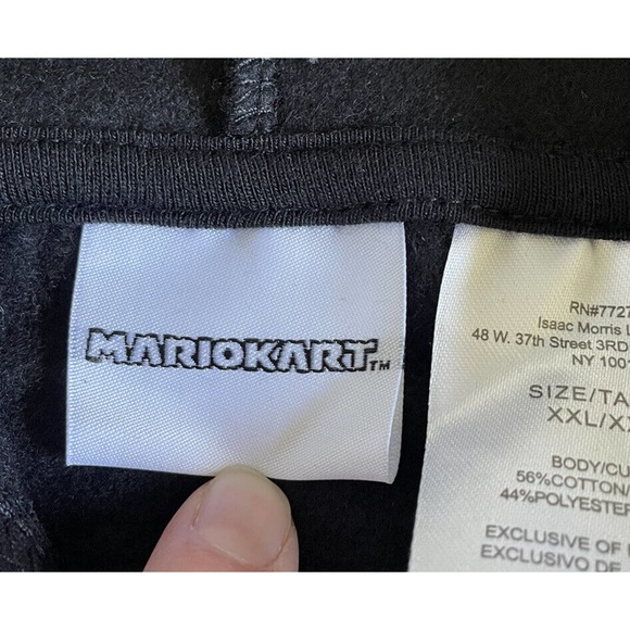 Mario Kart Mens XXL Hoodie Black Sweatshirt Logo Lightweight NWT O1 - Picture 3 of 8